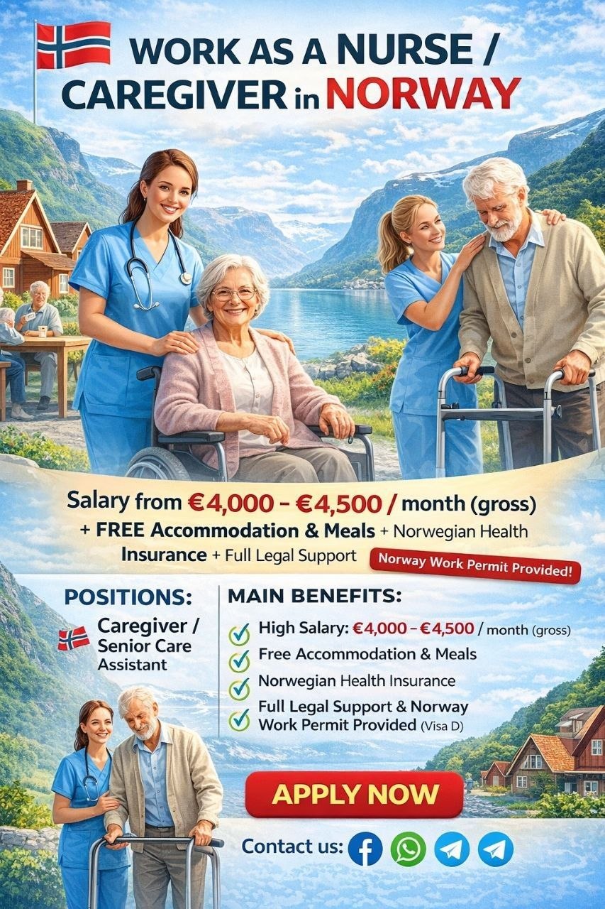 Nurse and caregiver vacancy in Norway