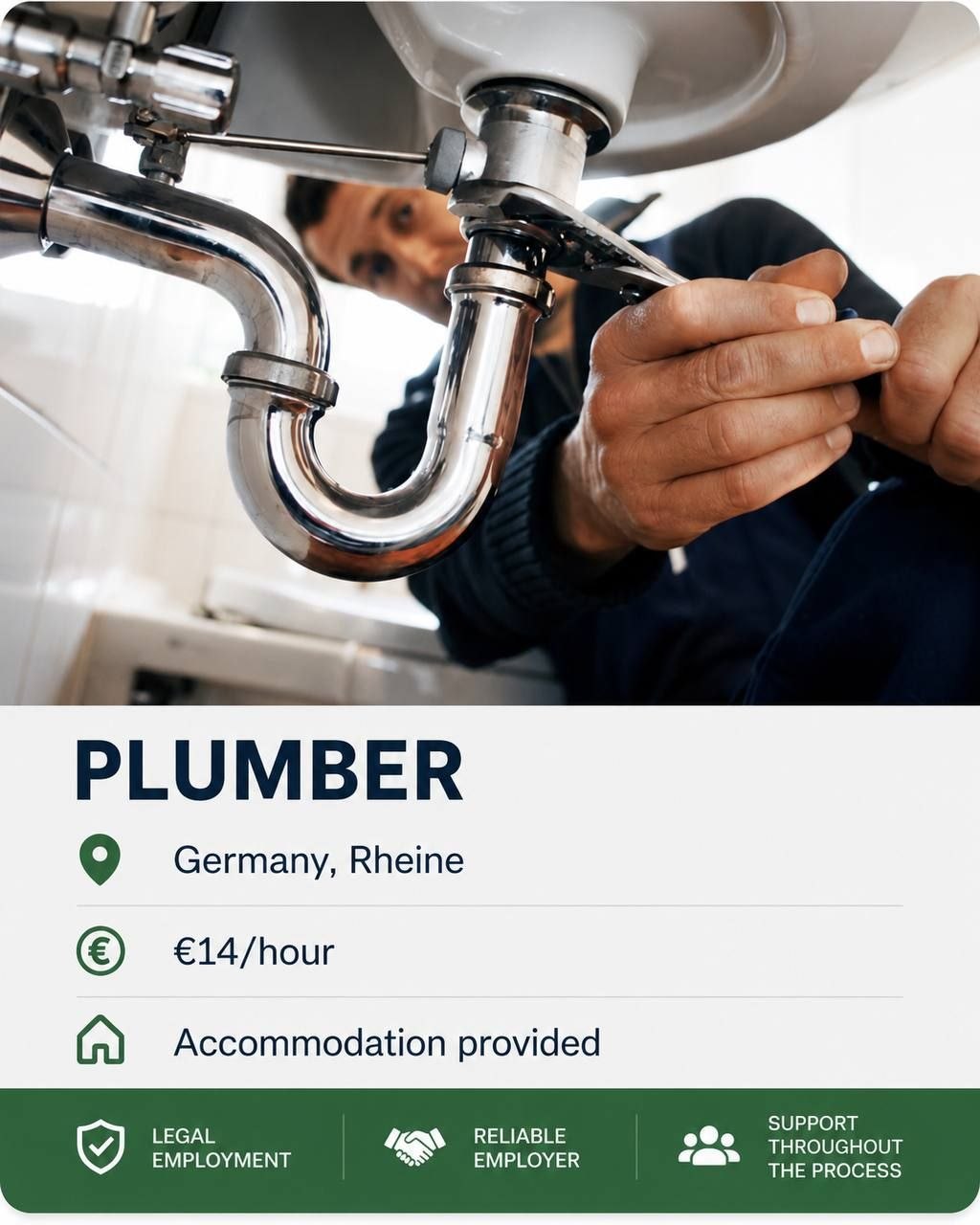 Plumber vacancy in Rheine, Germany