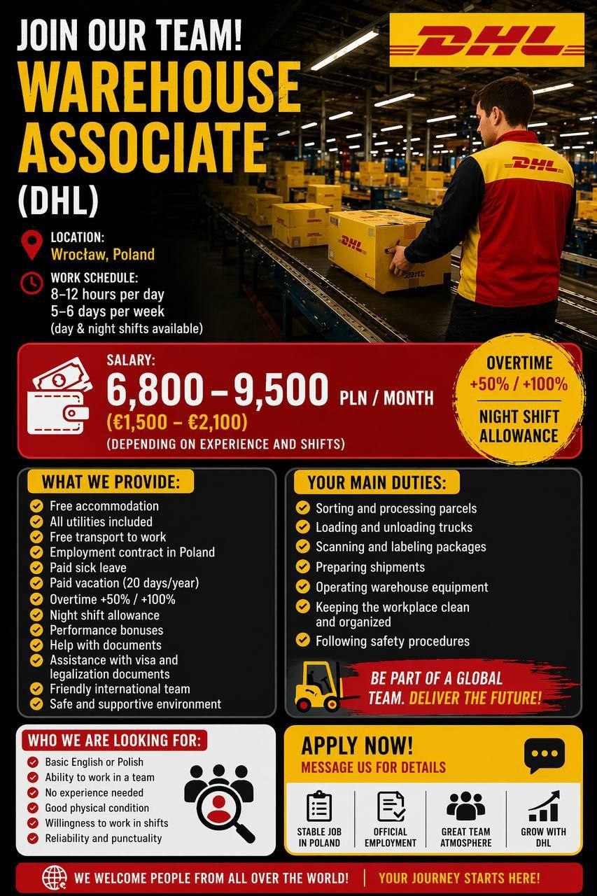 Warehouse associate vacancy in Wrocław, Poland