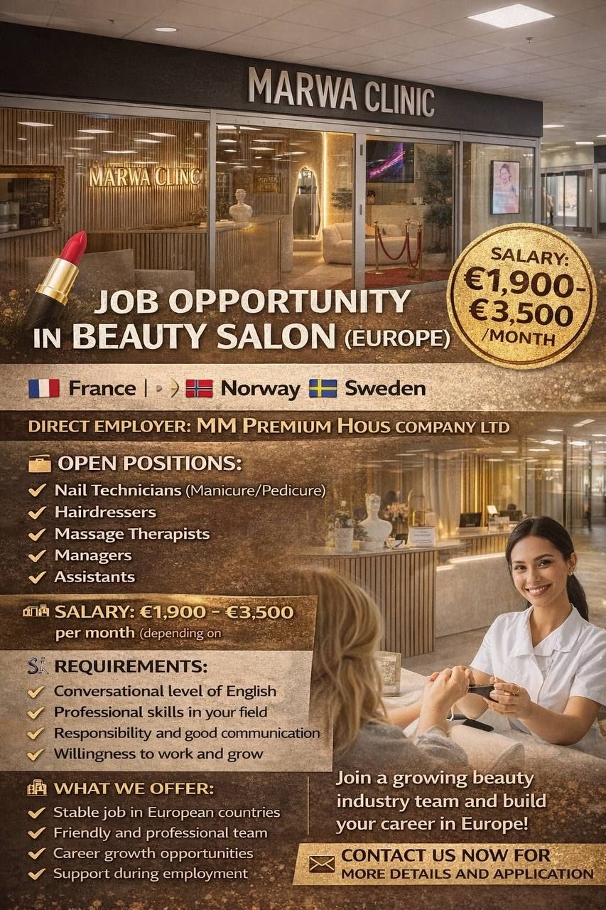 Beauty salon job offer in Europe